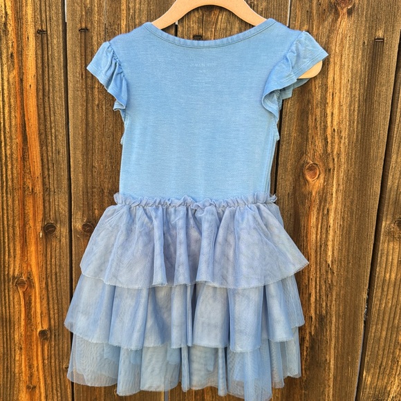 Posh Peanut Western Blue Ruffled Cap Sleeve Tulle Dress - Picture 6 of 9